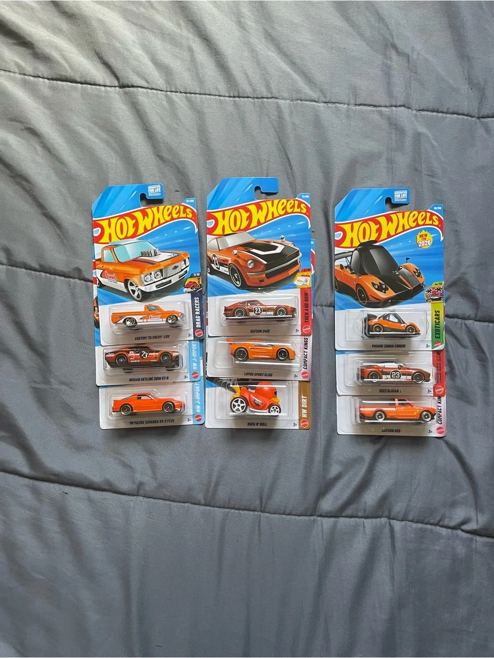 Hot Wheels Orange Die-Cast Car Collection - 9 Pack